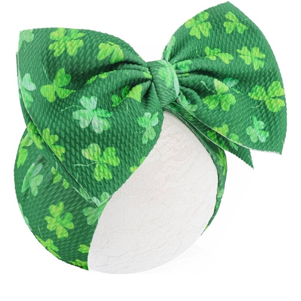 Amazon Green Clover Hair Bow